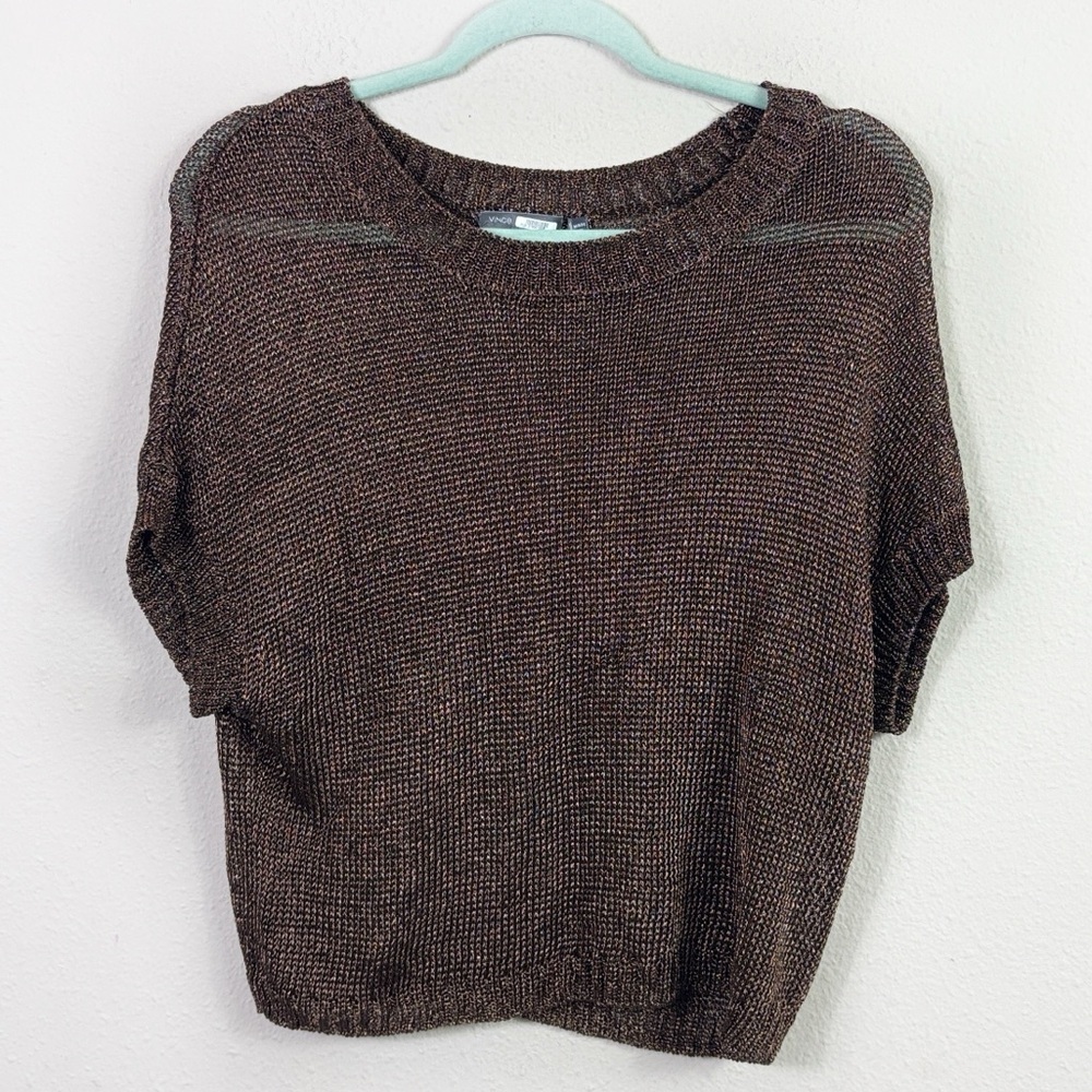 Vince Metallic Knit Top in Cooper‎ size XS